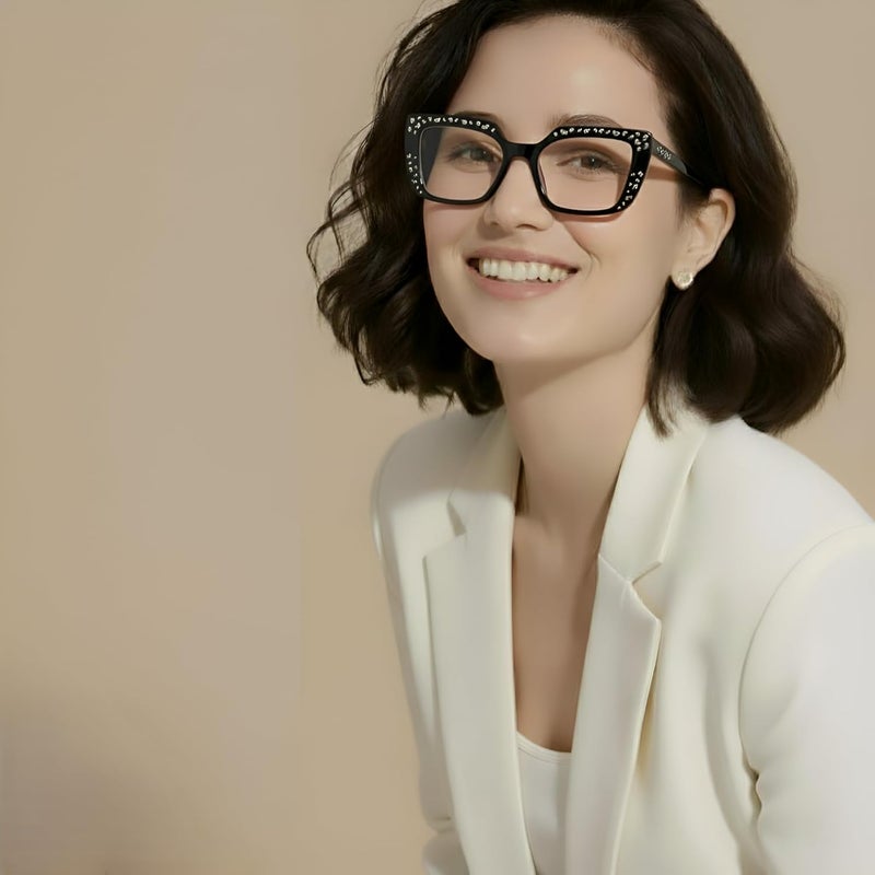 PERKEY Store PERKEY Bold Collection | Blu Cut & Antiglare Computer Eyeglasses | Full Rim Square Shape | For Women | Medium | OPTL0020 - Image 2