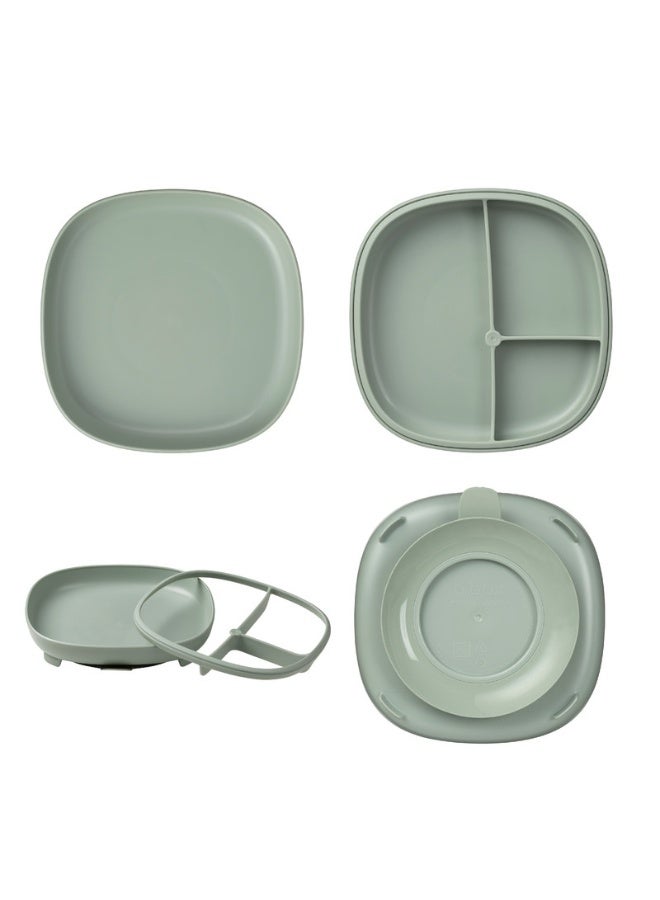 b.box 2 in 1 suction plate, Strong suction base, Removable divider to age up, Grows with your child, Curved sides for easy scooping, Dishwasher Safe, From 6m+ - Image 1