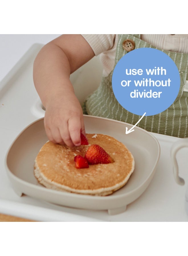 b.box 2 in 1 suction plate, Strong suction base, Removable divider to age up, Grows with your child, Curved sides for easy scooping, Dishwasher Safe, From 6m+ - Image 4