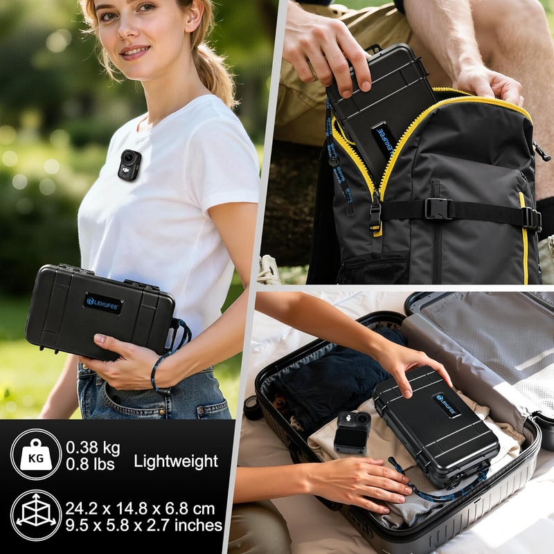 Lekufee Travel Waterproof Hard Case for DJI Osmo Nano, Standard Combo, and Accessories - Black(Bag & Case Only) - Image 4