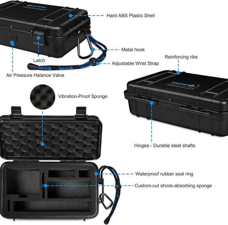Lekufee Travel Waterproof Hard Case for DJI Osmo Nano, Standard Combo, and Accessories - Black(Bag & Case Only) - Image 3