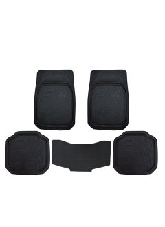 Al Khateeb Universal Car Fit Rubber PVC Snow Floor Mat - 5Pcs/Set, Black 