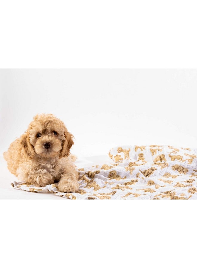 Mud Pie Golden Doodle Print Baby Swaddle Blanket, 47" x 47", - Image 3