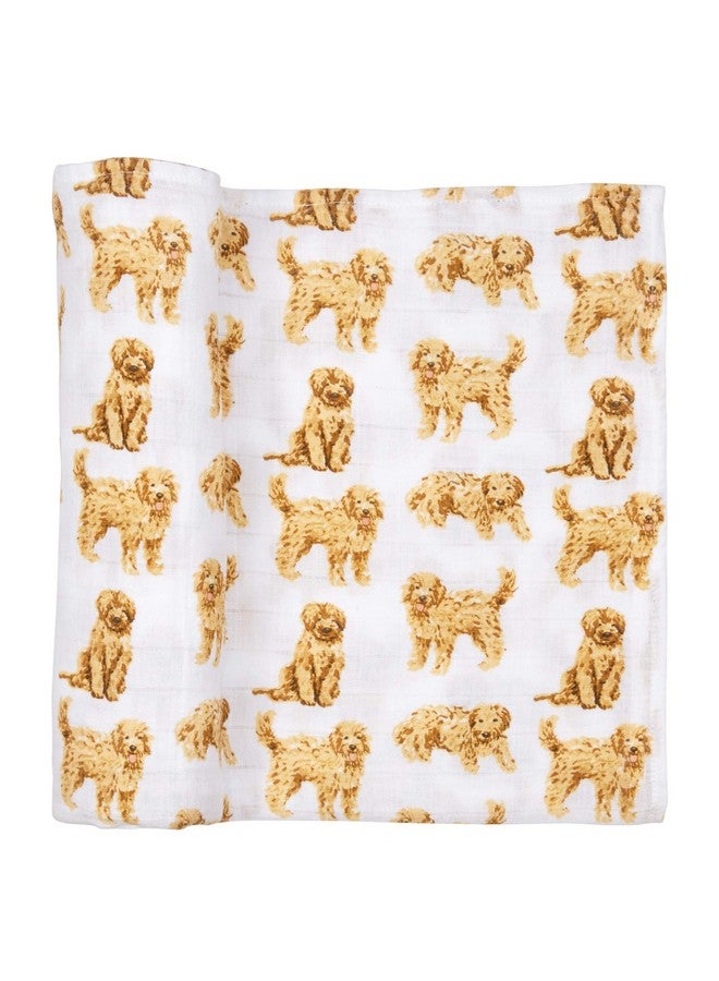 Mud Pie Golden Doodle Print Baby Swaddle Blanket, 47" x 47", - Image 4