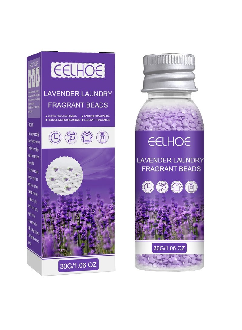 EELHOE Laundry Booster Beads Lavender Fragrance Lasting 6 Weeks Washer Beads, 30g - Image 1