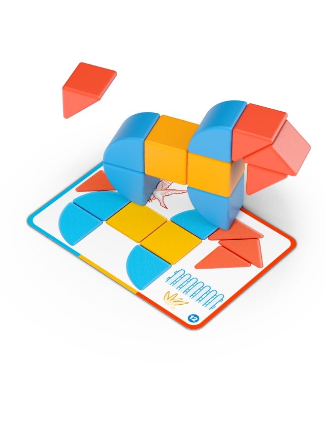 Geomag Magicube Blocks and Cards 16pcs Magnet Toys Building Constructions for Children STEM Creativity Imagination, Recreational Conventional Educational Made in Switzerland - Image 2