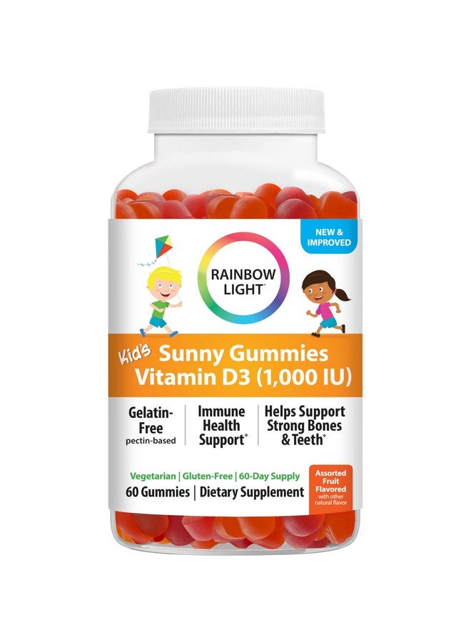 Rainbow Light Rainbow Light Kid's Sunny Gummies Vitamin D3 1000 IU Gummy Supplement, Assorted Fruit Flavor, 60 Count, 1 Bottle - Image 3