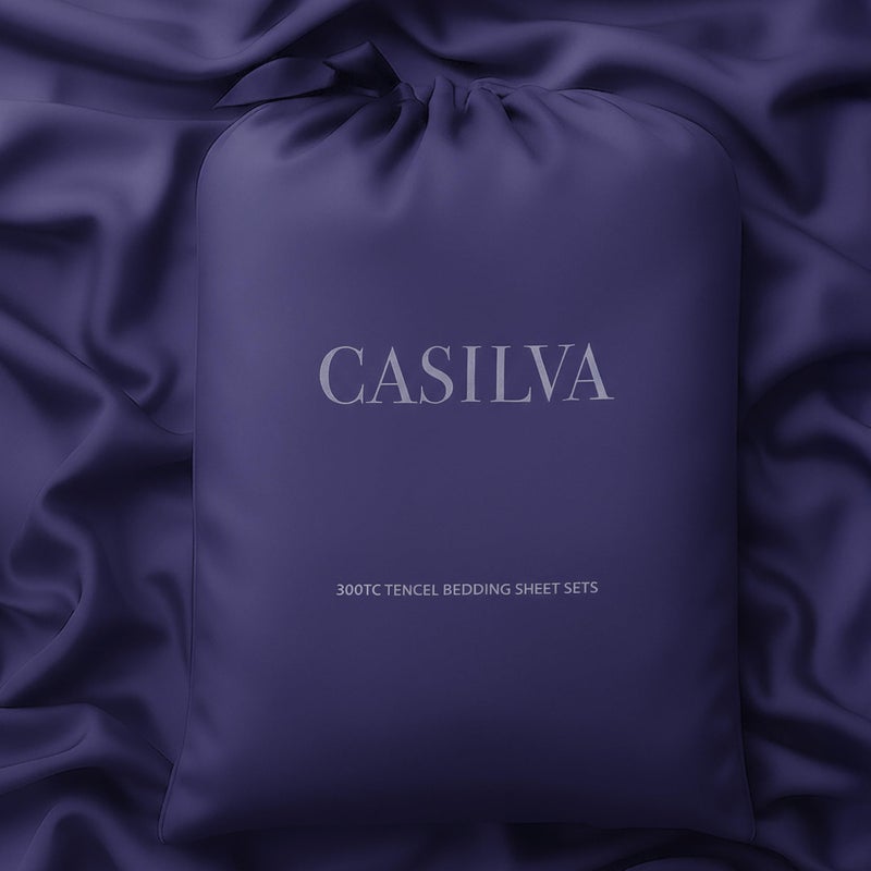 CASILVA Eucalyptus Sheets Infused with Silver for AntiOdor Softer Than Silk Fibers More Cooling Than Cotton Perfect for Hot Sleepers Sensitive Skin 100 Tencel Lyocell Queen Sheet Set - Image 2