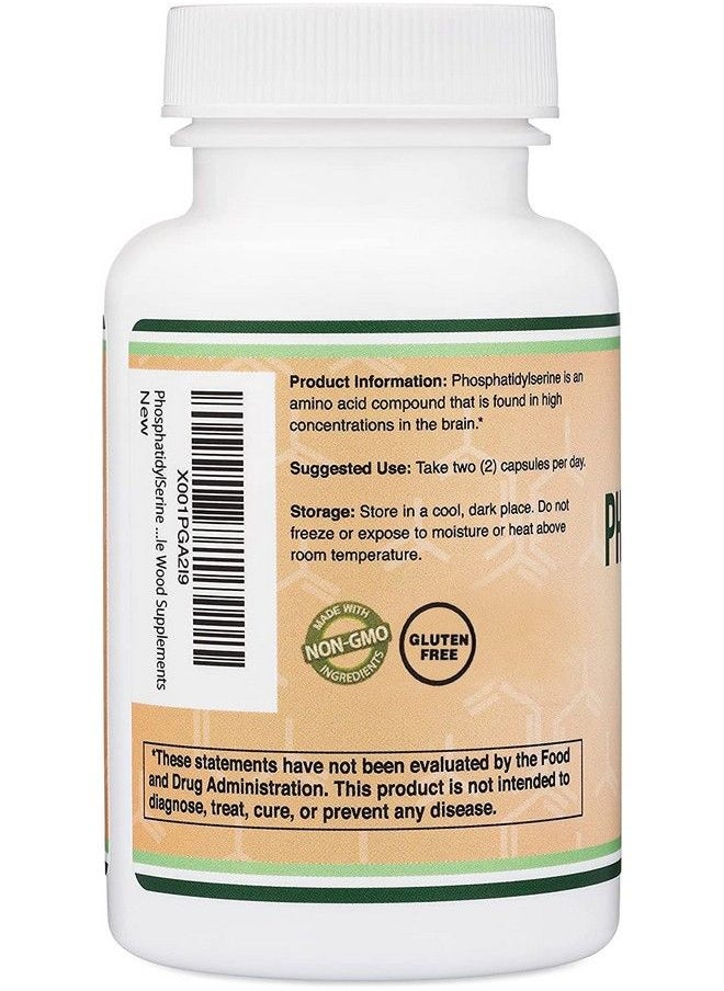 Double Wood Supplements - Phosphatidylserine Supplement 300Mg Per Serving Manufactured In The Usa 120 Capsules (Phosphatidyl Serine Complex) Brain Booster Focus Supplement For Adults (Cortisol Manager) By Double Wood - Image 1