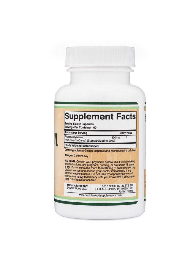 Double Wood Supplements - Phosphatidylserine Supplement 300Mg Per Serving Manufactured In The Usa 120 Capsules (Phosphatidyl Serine Complex) Brain Booster Focus Supplement For Adults (Cortisol Manager) By Double Wood - Image 1