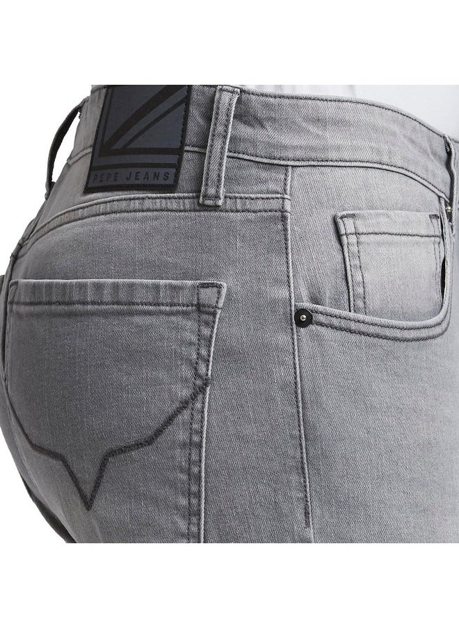 Pepe Jeans - Pepe Jeans Men's Mid Rise Slim Fit Jeans Grey Used - Image 1