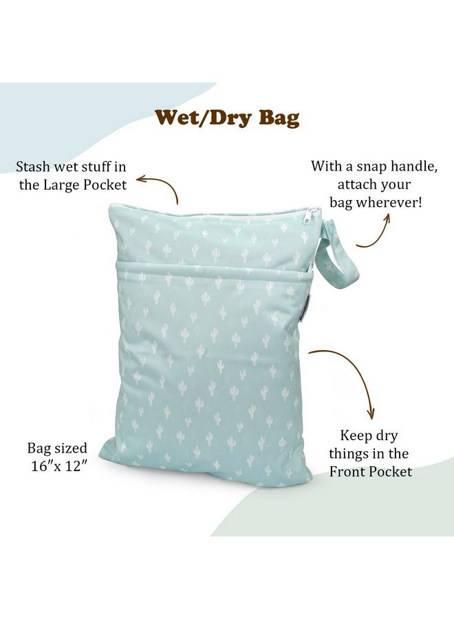 ماما كوالا حقائب ماما كوالا المقاومة للماء والرطبة والجافة لمستلزمات الأطفال والحفاضات القماشية وملابس السباحة والسفر وملابس الصالة الرياضية والشاطئ وأجزاء المضخة ولوازم النظافة وجيبين بسحّاب، عبوة من قطعتين (W017) - Image 2