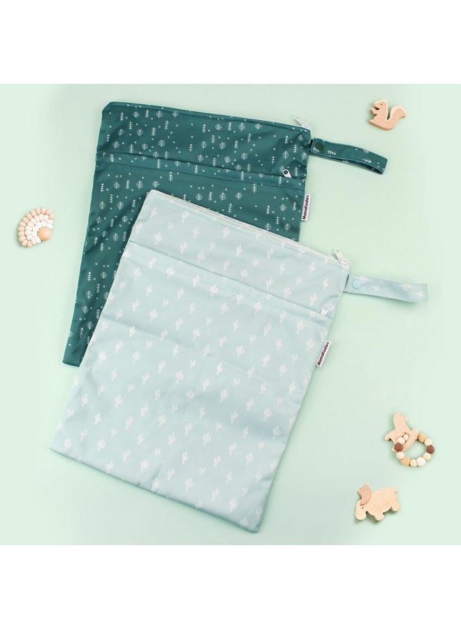 ماما كوالا حقائب ماما كوالا المقاومة للماء والرطبة والجافة لمستلزمات الأطفال والحفاضات القماشية وملابس السباحة والسفر وملابس الصالة الرياضية والشاطئ وأجزاء المضخة ولوازم النظافة وجيبين بسحّاب، عبوة من قطعتين (W017) - Image 5