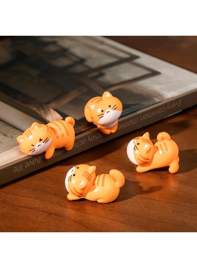 Tazweeq Mini Cat Cute Car Accessories, Funny Rear View Mirror & Dashboard Decorations Cute Car Ornament Interior Decors Gift, Orange(8 Pcs) - Image 3