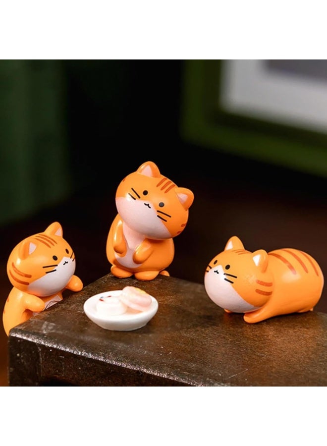Tazweeq Mini Cat Cute Car Accessories, Funny Rear View Mirror & Dashboard Decorations Cute Car Ornament Interior Decors Gift, Orange(8 Pcs) - Image 4