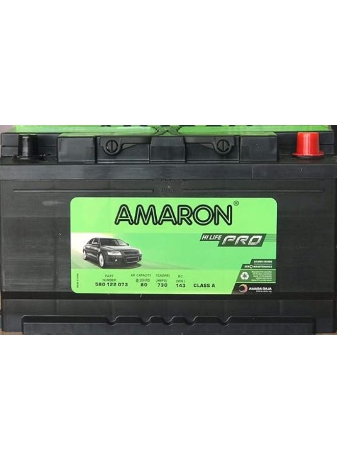 Amaron HI LIFE PRO Car Battery 12V 80AH Din80 58014 58039 - Image 2