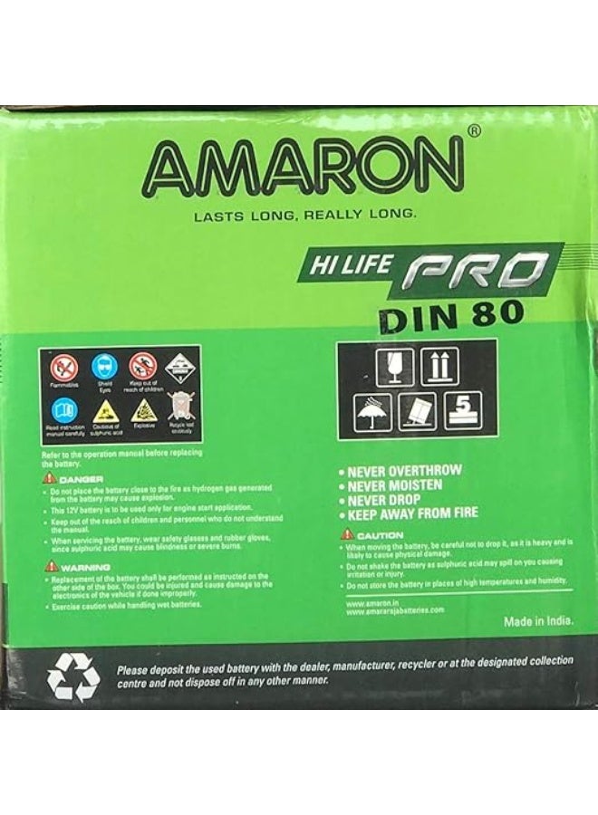 Amaron HI LIFE PRO Car Battery 12V 80AH Din80 58014 58039 - Image 4