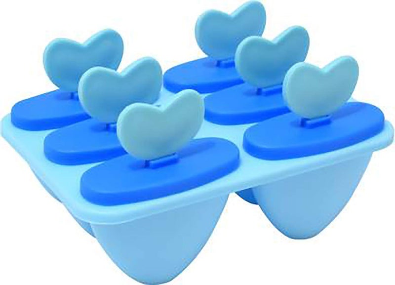 faas Heart Shape Stick 6 Grid Frozen Ice Tray Ice Cream Mould Multi Color Pack of 1 (Colour May Vary) - Image 5