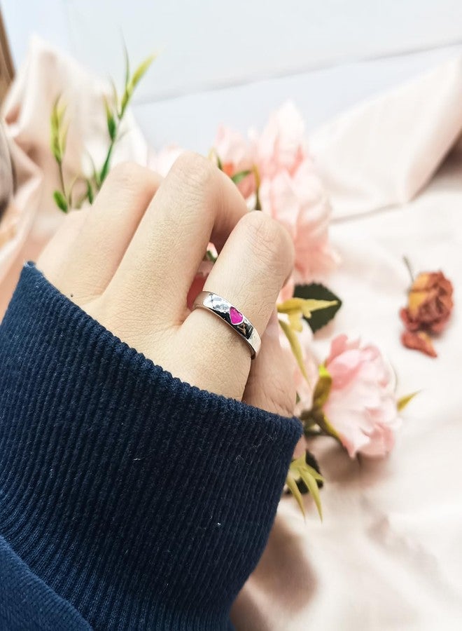 ZMANYIJEW Glowing Heart Ring Pink Blue Funny Heart Dark Luminous Ring Valentine's Day Promise Ring for Women - Image 2