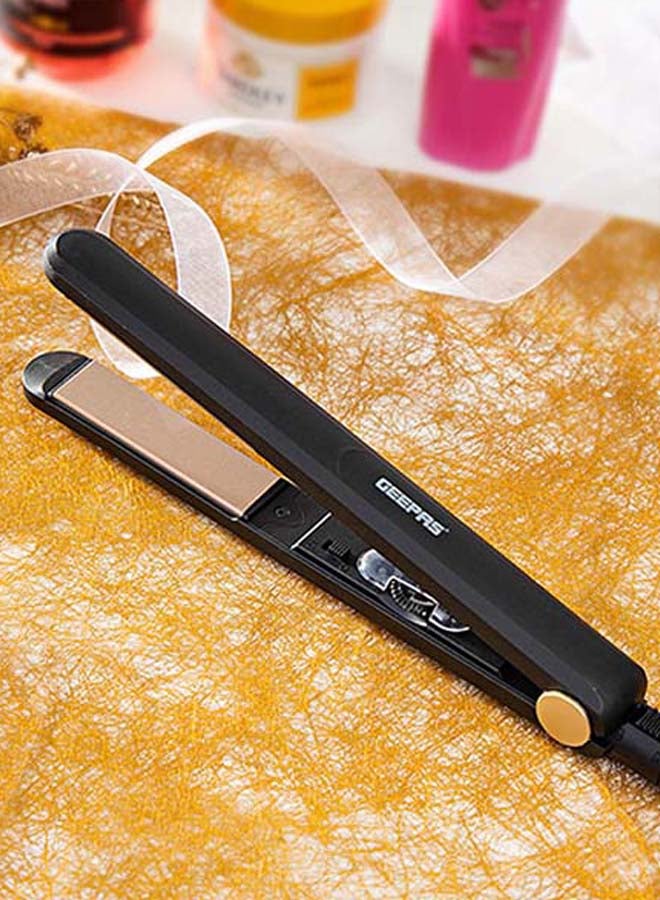 GEEPAS Hair Straighteners With Led Indicator Light, Ceramic Plates, Adjustable Temperature Control, Swivel Cord, Lockable Handle, PTC Heater, Hanging Loop And Portable Black 500grams - Image 5