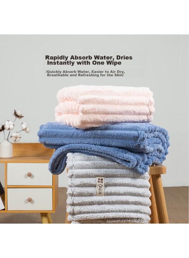 Muji Bath Towel, 7a Grade Antibacterial, Skin-friendly, Soft, Absorbent, Quick-drying, Thickened, Low Shedding, Uni Large Bath Towel, Light Gray, 475g - Image 3