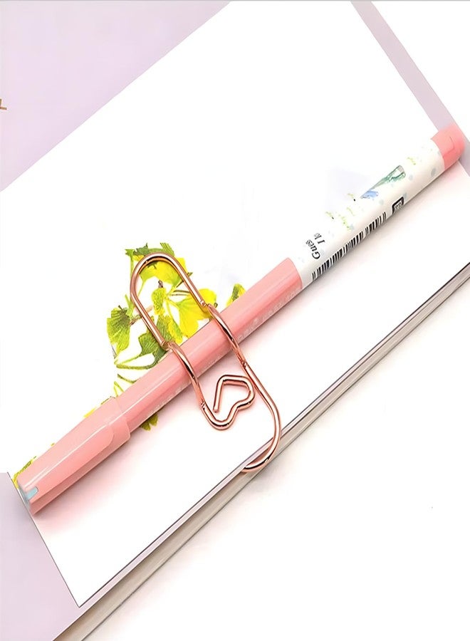 Auomuo 15Pcs Colors Heart Pen Clip Metal Pencil Clips, Pen Clip for Notebook, 2.8-Inch Colorful Cute Shaped Pencil Clips, for Students, Professionals, and Teachers (15 Pcs Gold) - Image 2