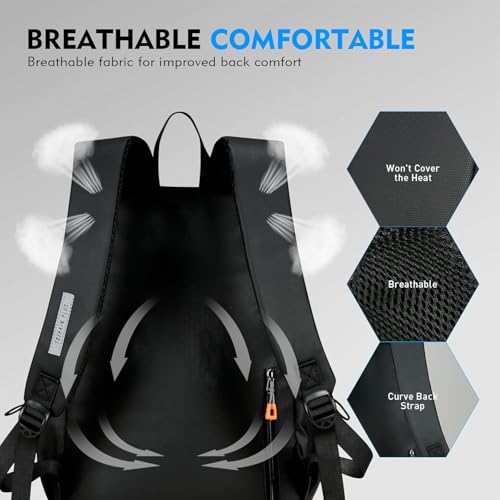 Preptep Backpack for men and boy Casual Aesthetic Backpack for Teens Girls Middle School Bookbag Travel Students Back Pack Daypack for school (black) - Image 5
