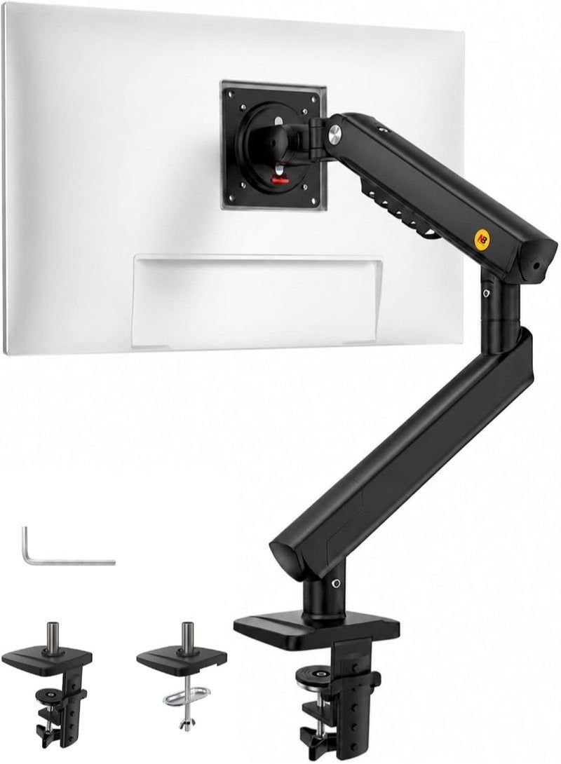 NB North Bayou A3 Computer Monitor Desk Mount Stand Full Motion Adjustable Arm with Adaptive Stability Torsion Spring, Quick Release VESA Plate, Tilt Swivel Rotation, Cable Management, Clamp/Grommet Base for 17-32 Inch Screens - Image 1