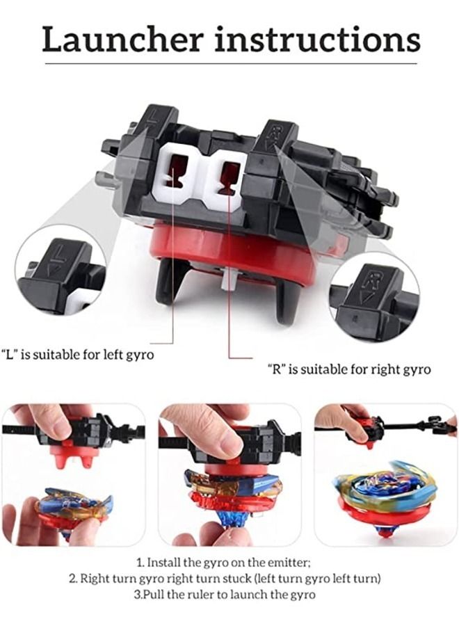12 Piece set Battle Tops Case Toy 4d Fusion Metal Master Rotating Gyro Toy Set With Launcher, Storage Box And Other Accessories  - Image 3