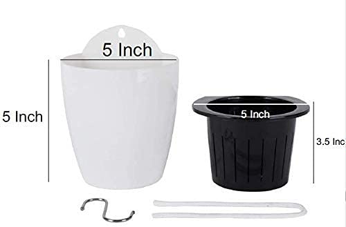 CAPPL Plastic Self Watering Flowering Pots | Hanging Planters for Plants Indoor Outdoor Garden & Balcony (Multicolor) Pack of 3 - Image 5