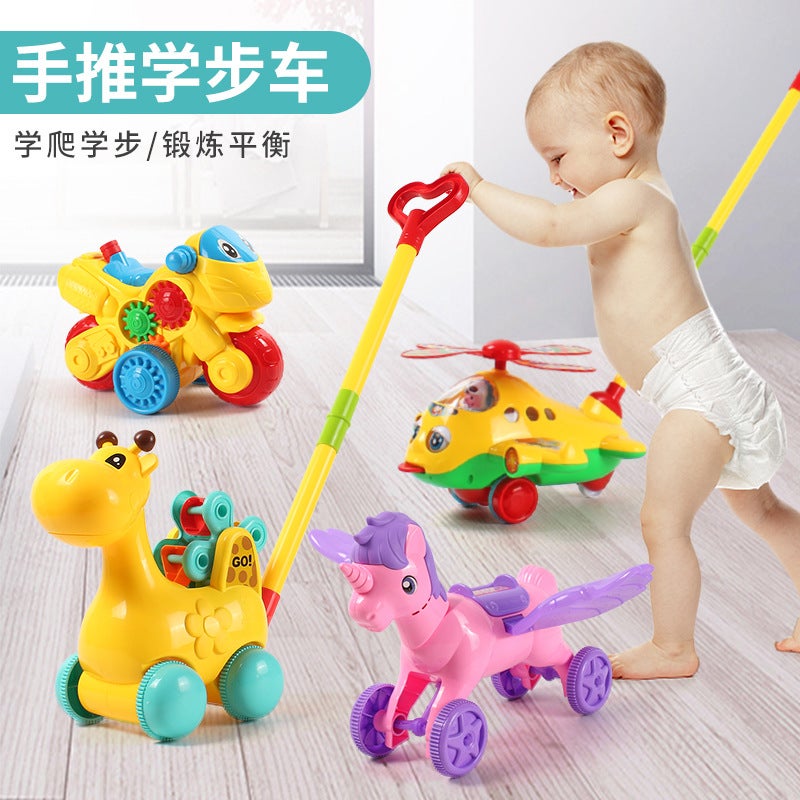 Wholesale Street Stall Popular New Cartoon Airplane Dog Large Cartoon Walker One Piece Drop Shipping Hand Push Animal Toys - Image 2