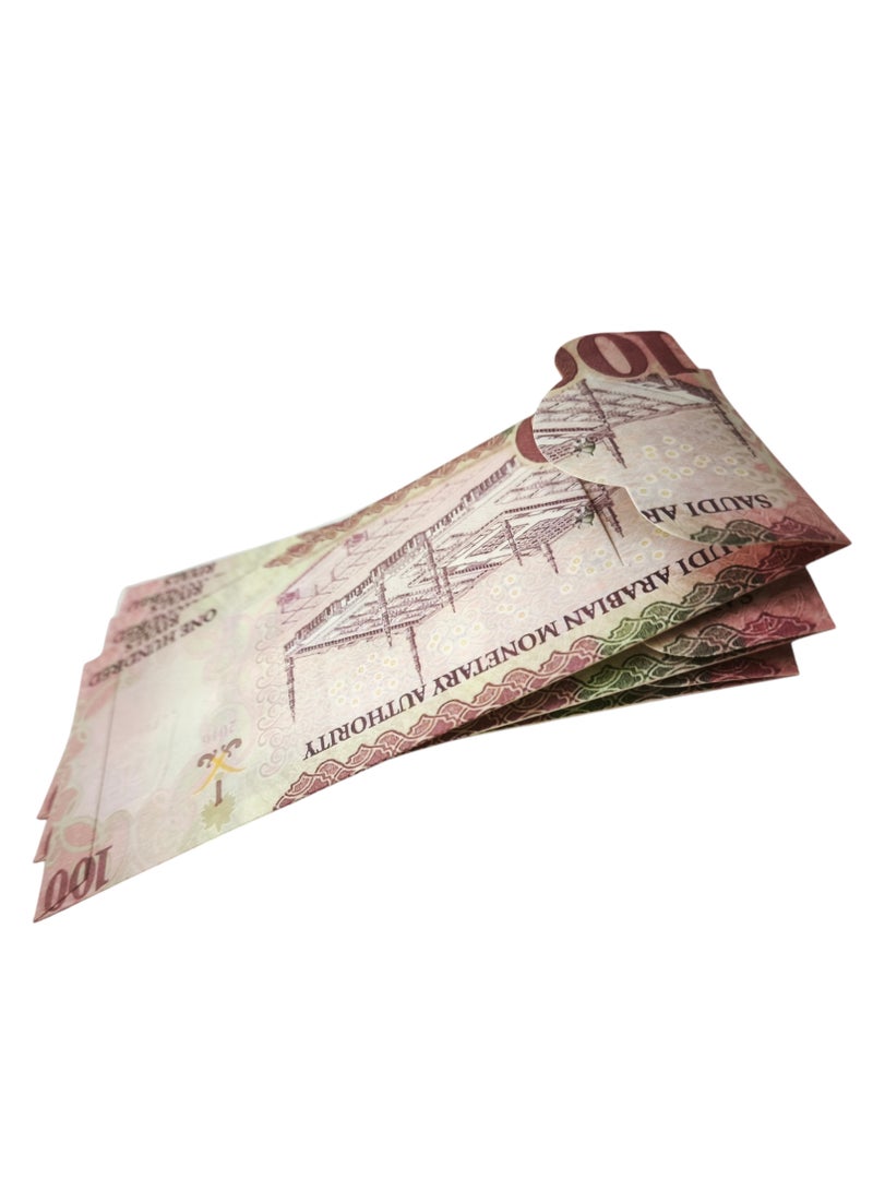 Eid Mubarak 100 Saudi Riyal Shaped Envelop for Gifting Money - Image 3