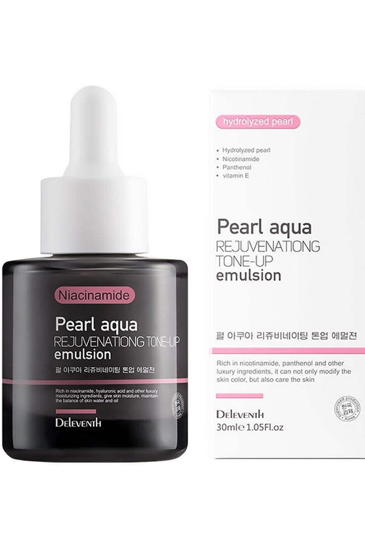 ديلفينث DEleventh العلامة التجارية الكورية مستحلب تجديد البشرة بيرل أكوا 30ml / مع النياسيناميد وفيتامينات B5 وفيتامين E للحصول على بشرة مشرقة ورطبة وشابة - Image 1