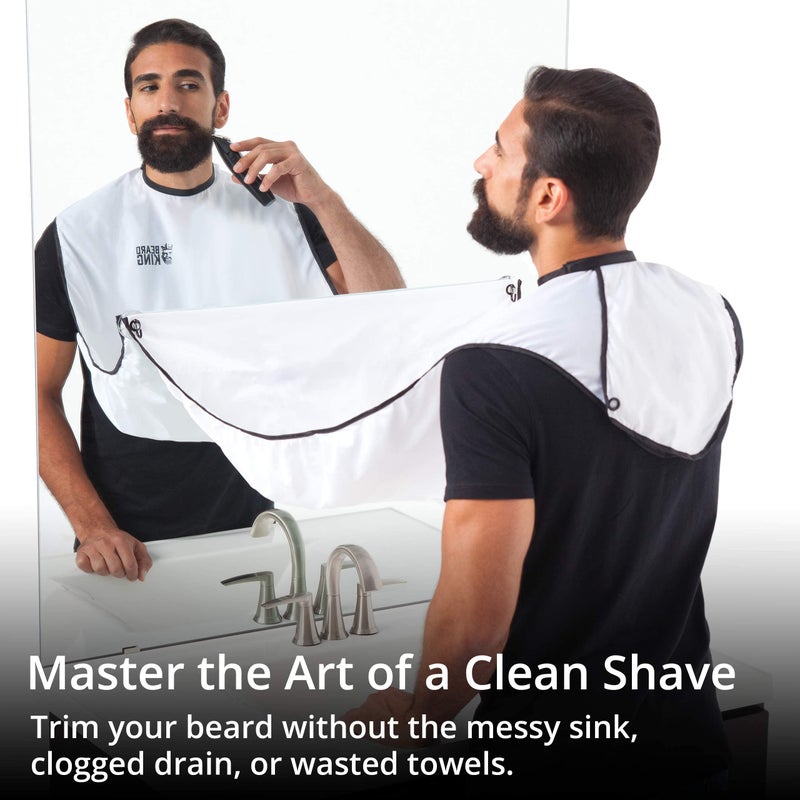 Beard King Beard Bib Apron - As Seen on Shark Tank â€“ Gifts for Him, Stocking Stuffers for Men, Mens Gift, White - Image 2
