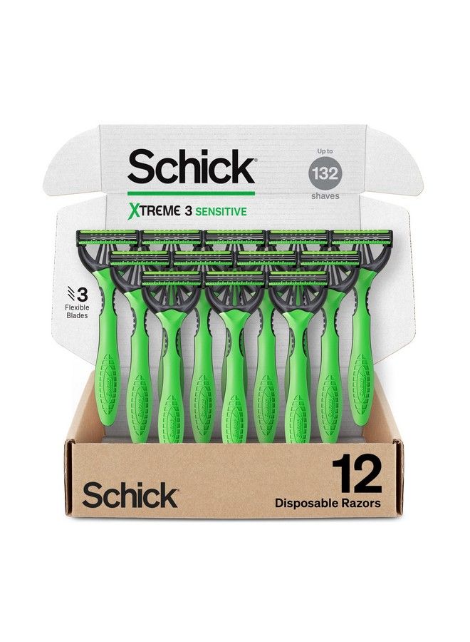 schick Xtreme 3 Original Sensitive Razor Disposable Razors Men Head Razor Razors For Men Sensitive Skin 12 Count - Image 2