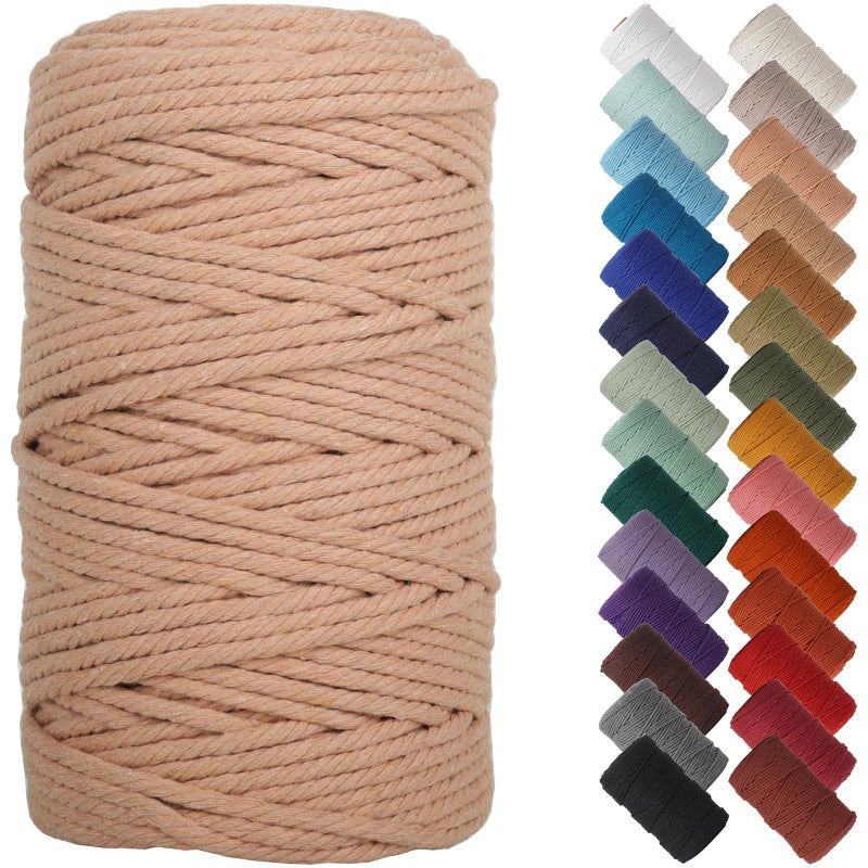 NOANTA Brick Red Macrame Cord 4mm x 109yards Colored Macrame Rope Cotton Rope Macrame Yarn Colorful Cotton Craft Cord for Wall Hanging Plant Hangers Crafts Knitting - Image 3
