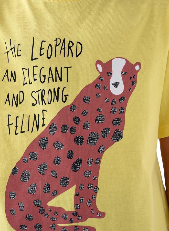 victor and jane victor and jane Leopard Graphic Print T-Shirt  - Image 4