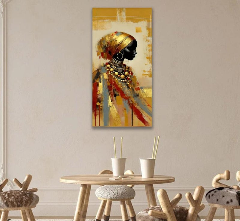 ماركتنا لوحة قماشية بتصميم امرآة مع برواز مجوف بمقاس 100×50 سم , قطعة واحدة - Image 1