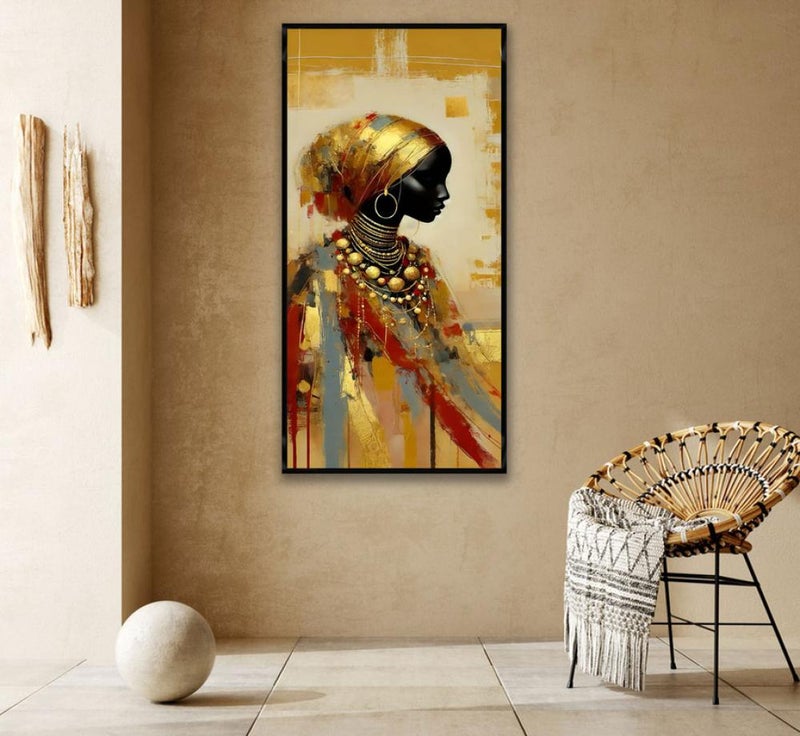 ماركتنا لوحة قماشية بتصميم امرآة مع برواز مجوف بمقاس 100×50 سم , قطعة واحدة - Image 3