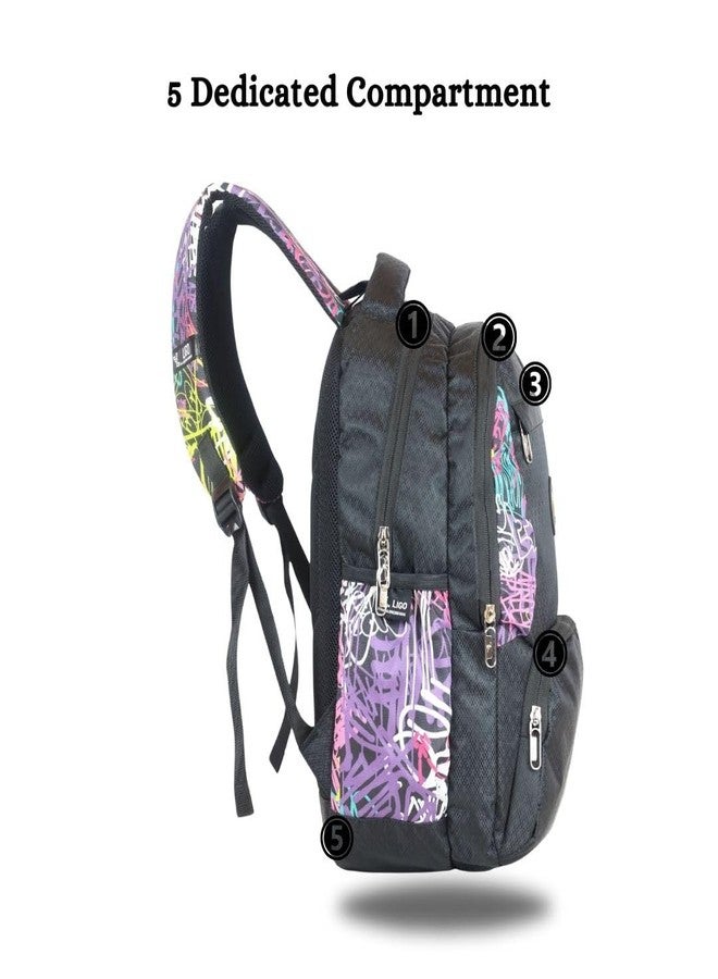Ligo 15 Inch Back2School Bags for Boys & Girls | Suitable for 1st to 3rd Standard Kids (Black) - Image 2