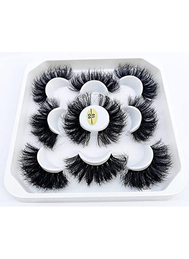 HBZGTLAD - New 5 Pairs 25 Mm 3D Mink Lashes Bulk Faux With Custom Natural Mink Lashes Pack Short Wholesales Natural False Eyelashes （9D 10) - Image 1
