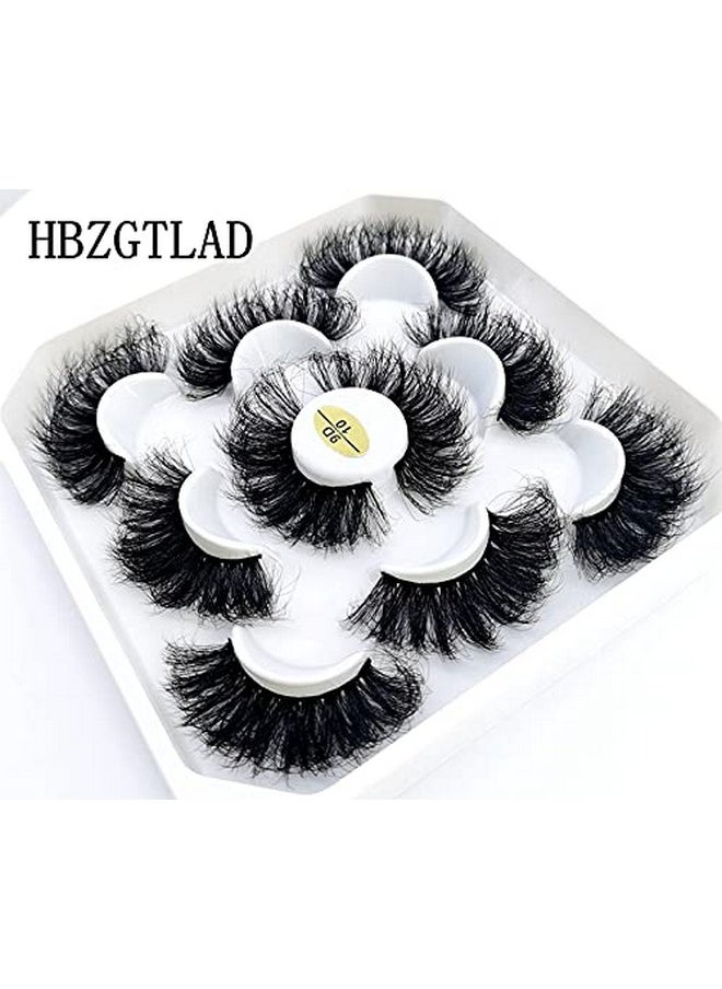 HBZGTLAD - New 5 Pairs 25 Mm 3D Mink Lashes Bulk Faux With Custom Natural Mink Lashes Pack Short Wholesales Natural False Eyelashes （9D 10) - Image 1