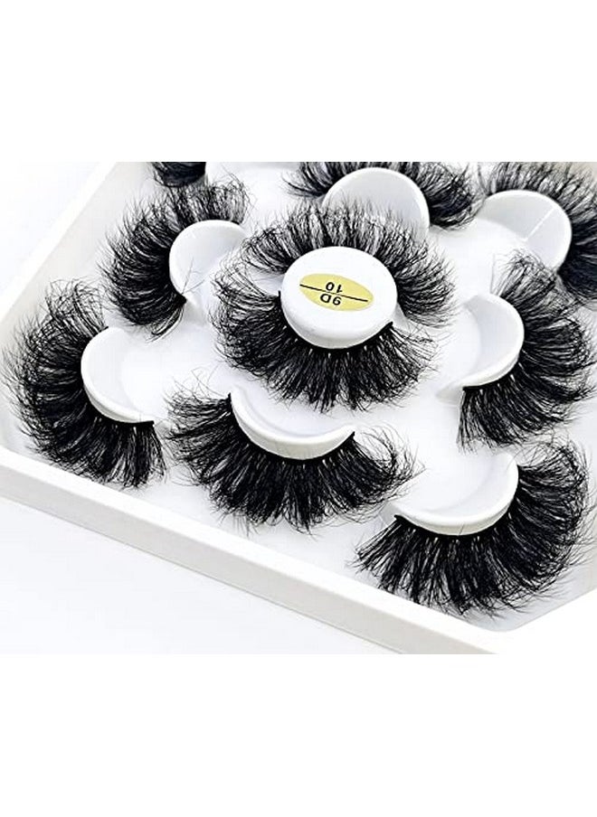 HBZGTLAD - New 5 Pairs 25 Mm 3D Mink Lashes Bulk Faux With Custom Natural Mink Lashes Pack Short Wholesales Natural False Eyelashes （9D 10) - Image 1