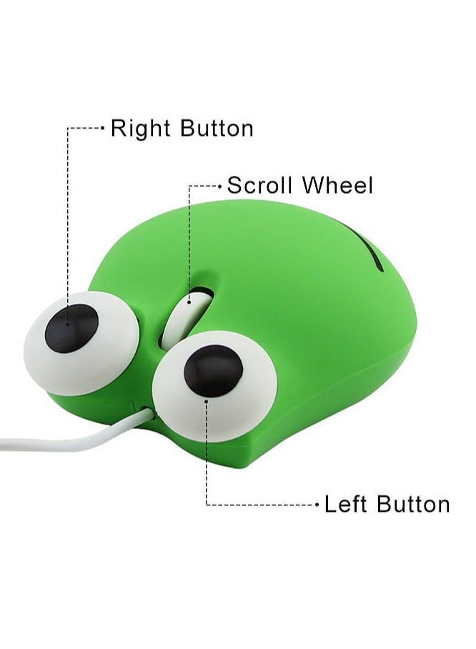 AROAQ Frog Gaming Mouse, Easy To Use USB Wire Mouse, Comfortable Grip Durable Gaming Mouse, 3D Cartoon Responsive Clicks Funny Mini Mouse For Computer Laptop, (1pc, Green) - Image 2