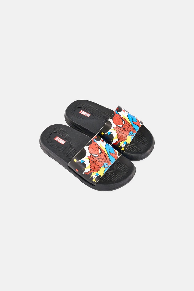 MARVEL Kids Boy Spiderman Slip On Slides, Black - Image 4