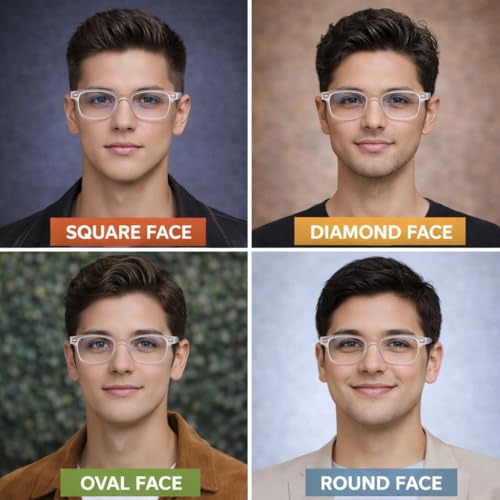 Dervin Blue Light Blocking Glasses Gaming Filter Transparent Square Eyeglasses for Eye Protection Men Women, Computer/Tablet/Laptop/Mobile/TV, Anti-blue & Anti eyestrain (Clear White) - Image 4