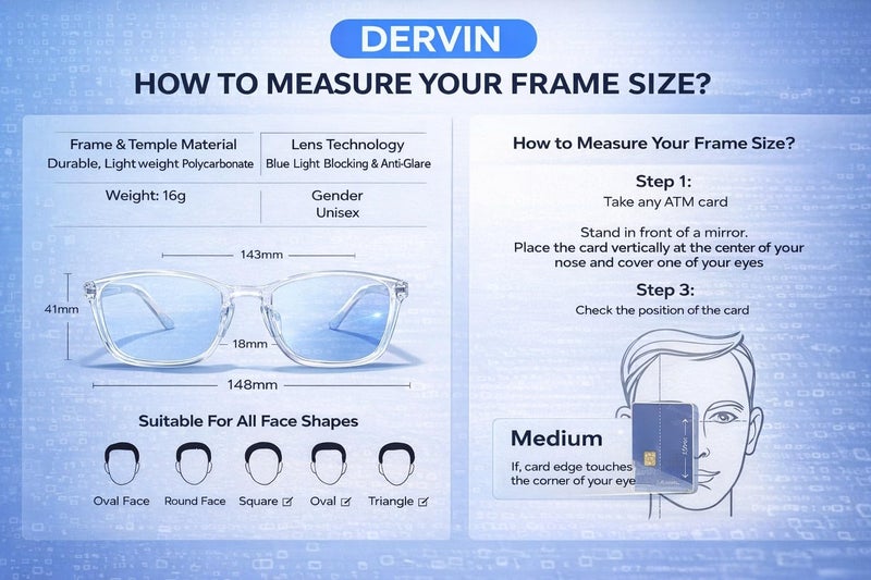 Dervin Blue Light Blocking Glasses Gaming Filter Transparent Square Eyeglasses for Eye Protection Men Women, Computer/Tablet/Laptop/Mobile/TV, Anti-blue & Anti eyestrain (Clear White) - Image 3