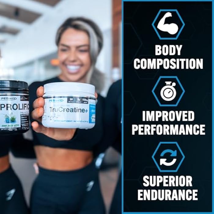 PEScience TruCreatine+ Creatine Monohydrate Powder Plus Epicatechin, Micronized Creapure Creatine for Women & Men, Supports Muscle Growth, Strength & Recovery, Cognition, 30 Servings, Unflavored - Image 2