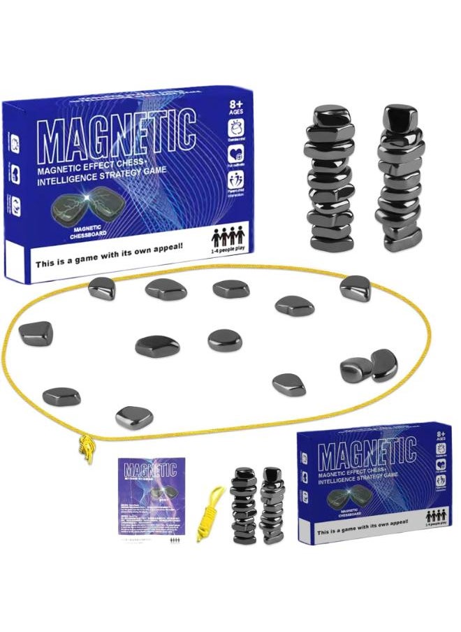 Magnetic Chess Game - 2024 New Fun Tabletop Game, Magnetic Strategy Game for Kids and Adults with Magnets, Fun Tabletop Multiplayer Magnetic Chess Game, Family Party Game (Rope)