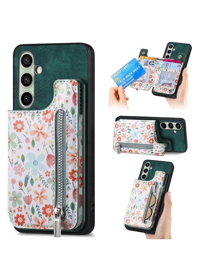 erorex Case For Samsung Galaxy A56 5G Retro Painted Zipper Wallet Back Phone Case - Image 1